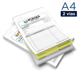 Blocos e Talões 21x29 cm    2 vias (branca + amarela)  