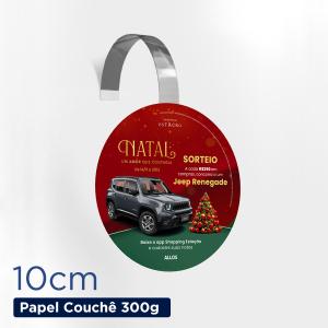 Wobbler 10 cm Papel Couchê 300g 10 cm 4x0  Corte redondo com faca Haste cristal colada
