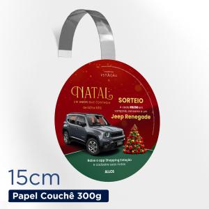 Wobbler 15 cm Papel Couchê 300g 15 cm 4x0  Haste cristal colada 